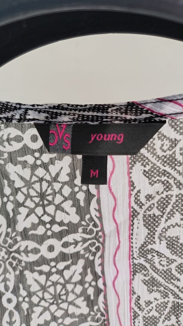 Camicia kimono fantasia black/white taglia unica