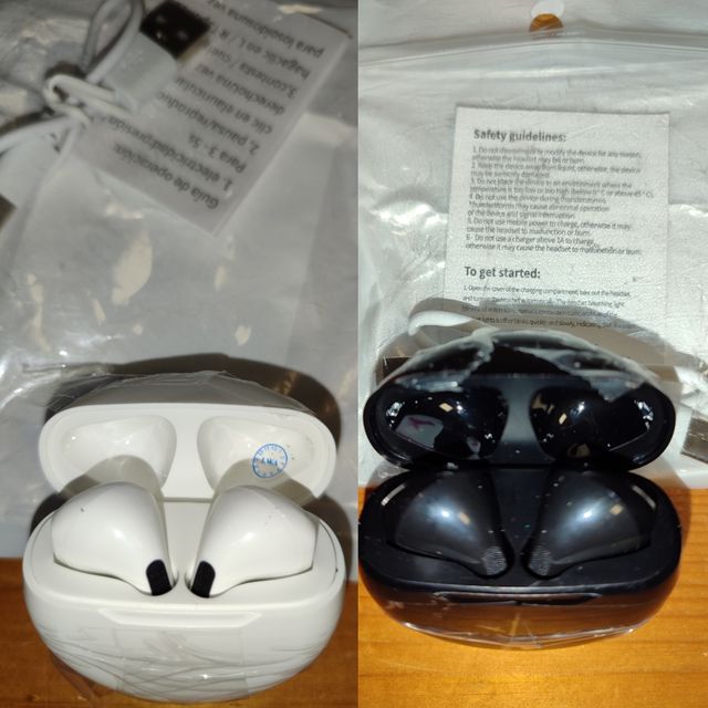 2 paia Auricolari Bluetooth Neri e Bianchi