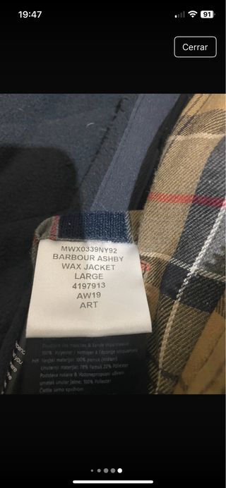 Chaqueta Barbour azul marino de hombre