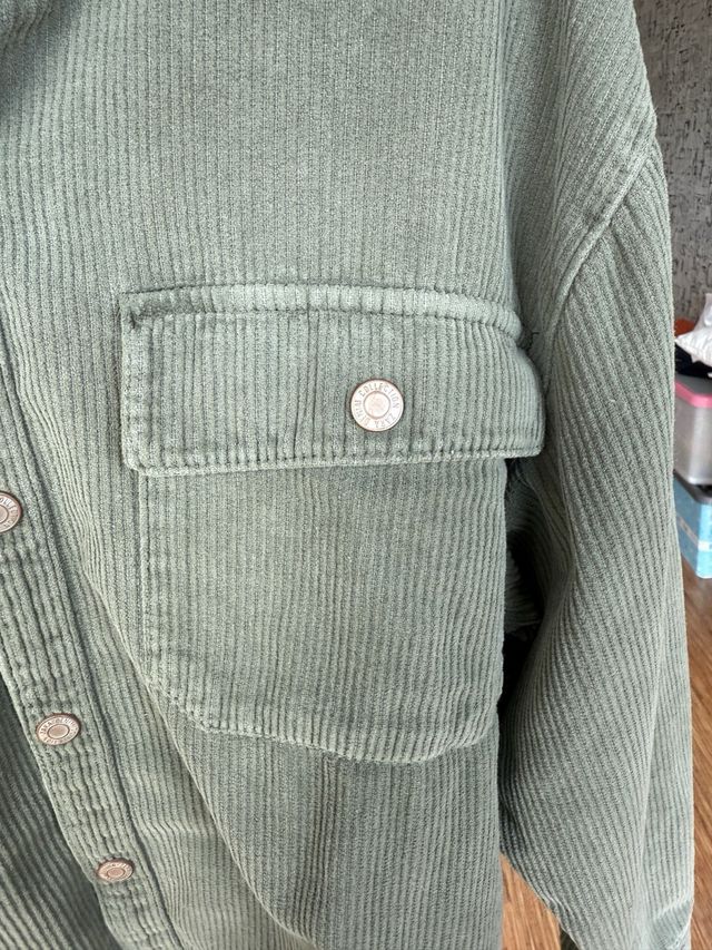 Casaco com carapuço em Bombazina Verde 13/14