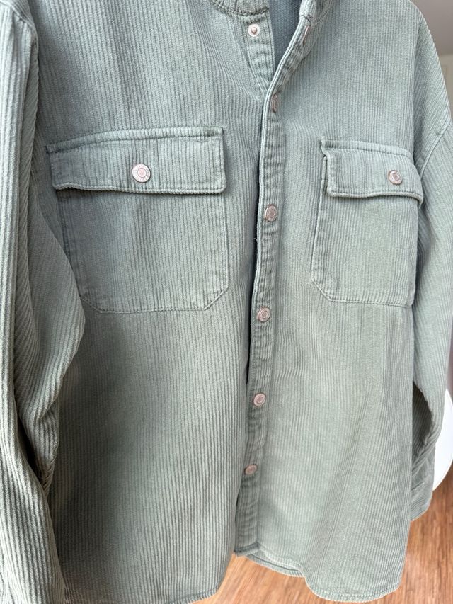 Casaco com carapuço em Bombazina Verde 13/14