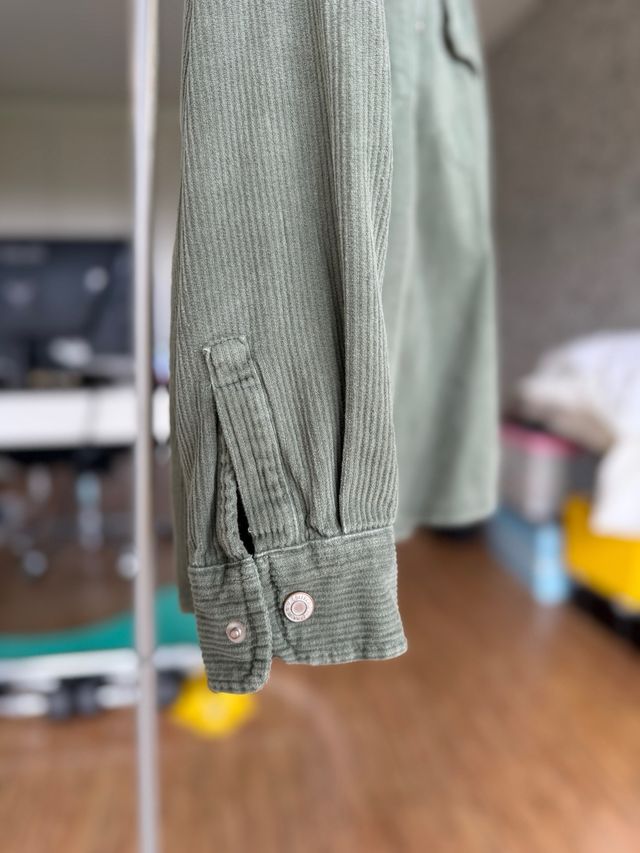 Casaco com carapuço em Bombazina Verde 13/14