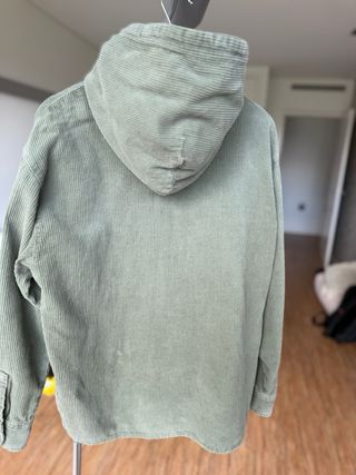 Casaco com carapuço em Bombazina Verde 13/14