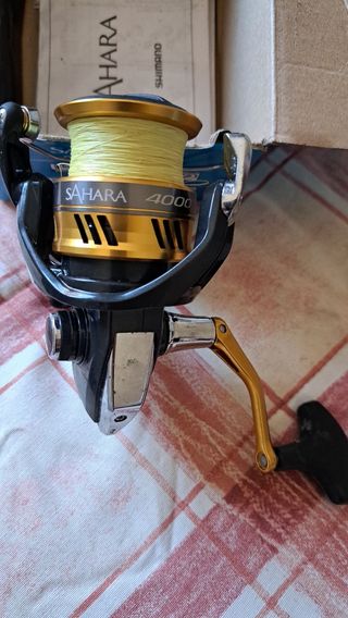 Caña 4 carretes de pesca Shimano y otros accesorio