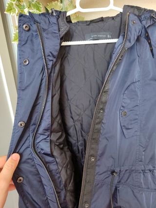 Parka Zara Mujer Azul Marino