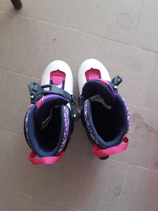 Pattini bambina Oxelo bianchi e viola