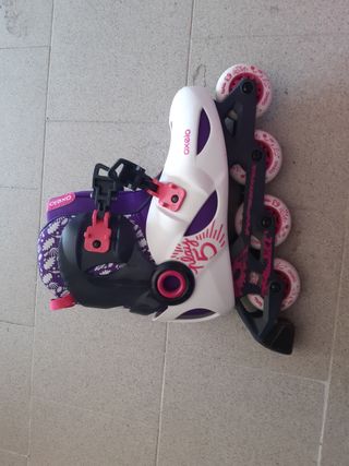 Pattini bambina Oxelo bianchi e viola