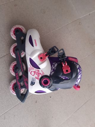 Pattini bambina Oxelo bianchi e viola