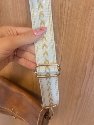 Bolso bandolera piel sintética marrón