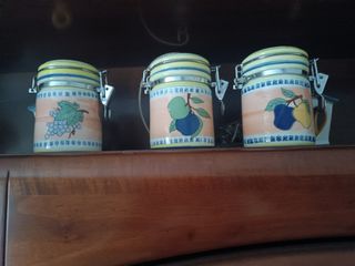 Set 3 barattoli ceramica con frutta