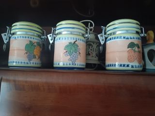 Set 3 barattoli ceramica con frutta