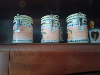 Set 3 barattoli ceramica con frutta