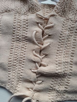 Top de ganchillo beige talla S