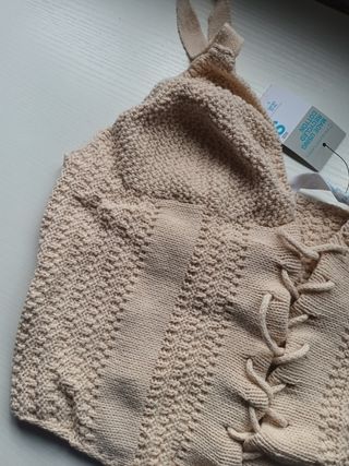 Top de ganchillo beige talla S