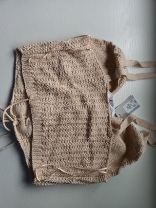 Top de ganchillo beige talla S