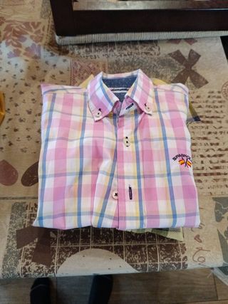 Camisa Zara cuadros niño azul y amarillo