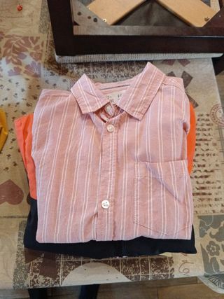 Camisa Zara cuadros niño azul y amarillo