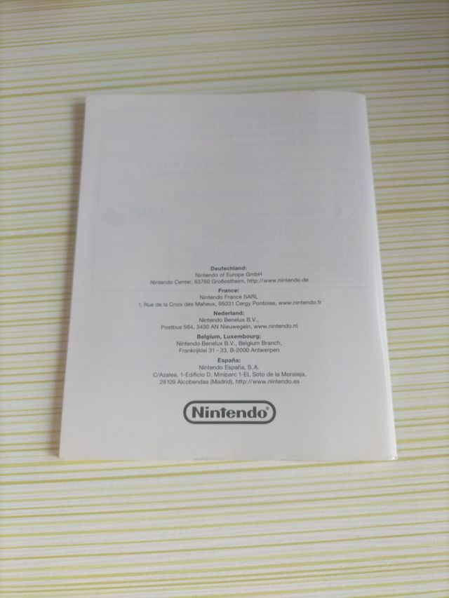 Manual Game Boy Color (Español/Inglés/Francés/Alem