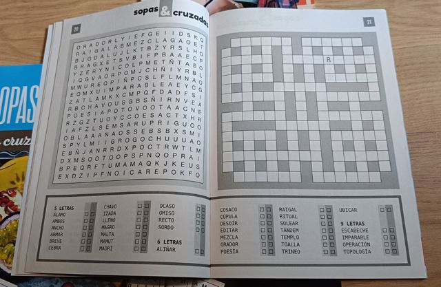 Pasatiempos sopas de letras cruzadas equis memoria
