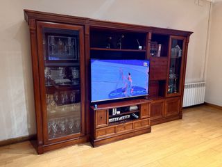 Mueble TV madera y cristal