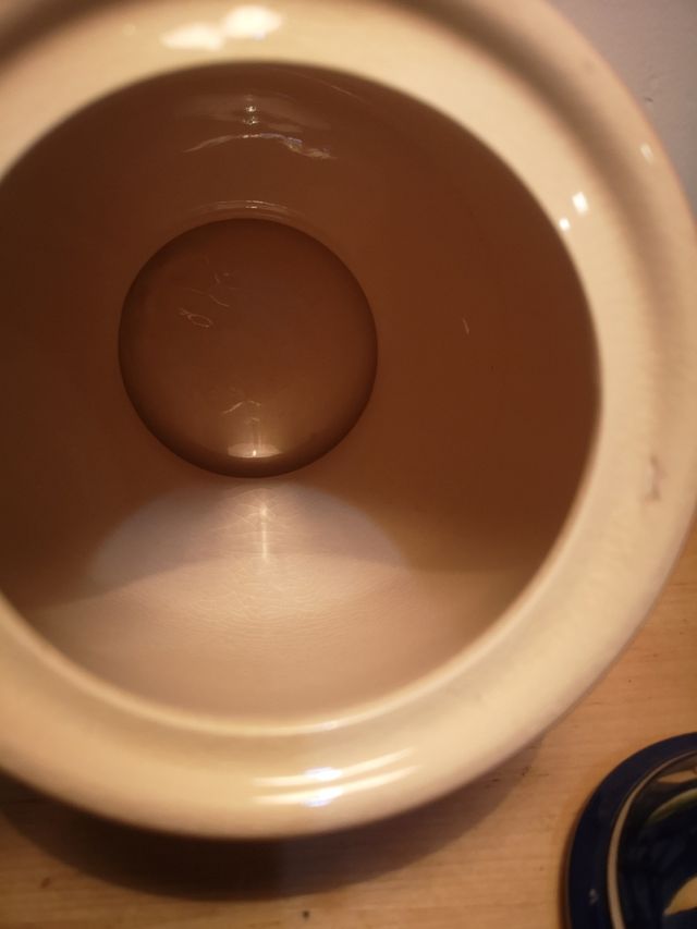 Vaso in ceramica vintage blu Aceto Di Vino