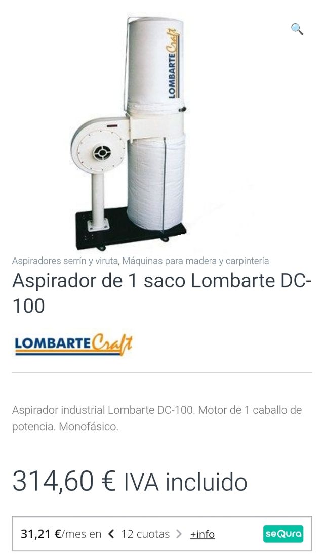 Aspirador carpinteria polvo Viruta industrial 