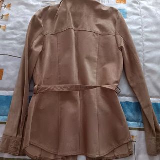 Sobrecamisa antelina mujer beige