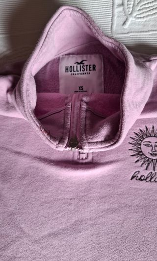 Sudadera Hollister Crop Top Rosa