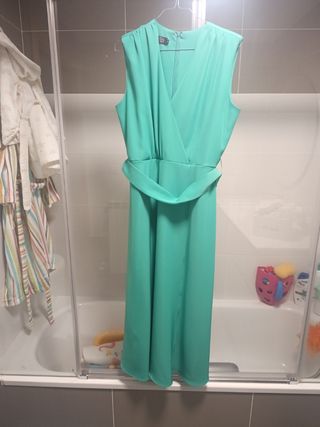 Vestido midi verde agua