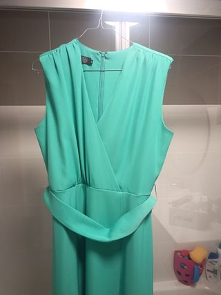 Vestido midi verde agua