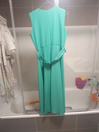 Vestido midi verde agua