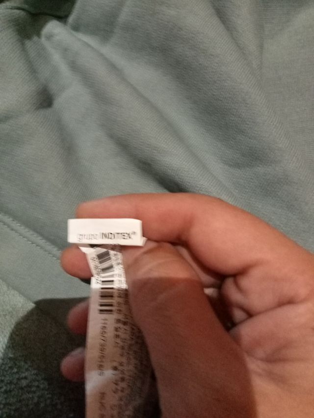 Top Zara Verde Botella Talla M con Hombreras