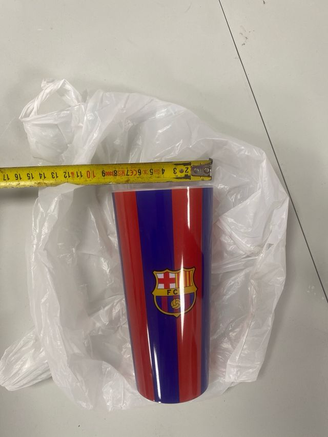 Vaso FC Barcelona Rayas Rojas y Azules