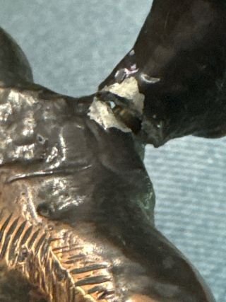 Fermalibri vintage in metallo bronzo guerrieri stilizzati anni 60/70