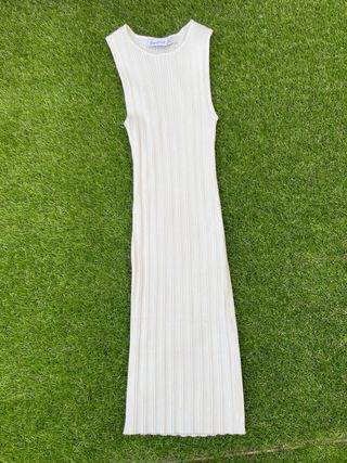 Vestido elástico de tirantes blanco