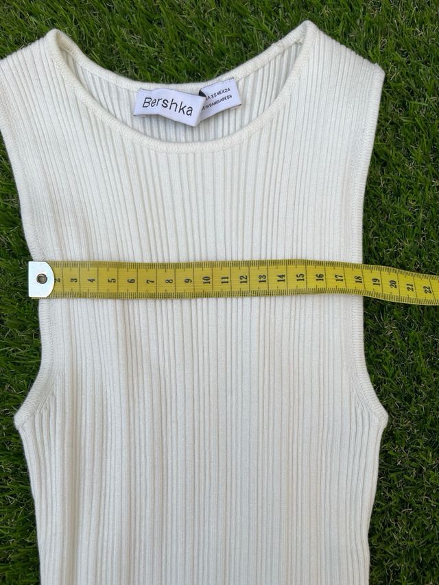 Vestido elástico de tirantes blanco