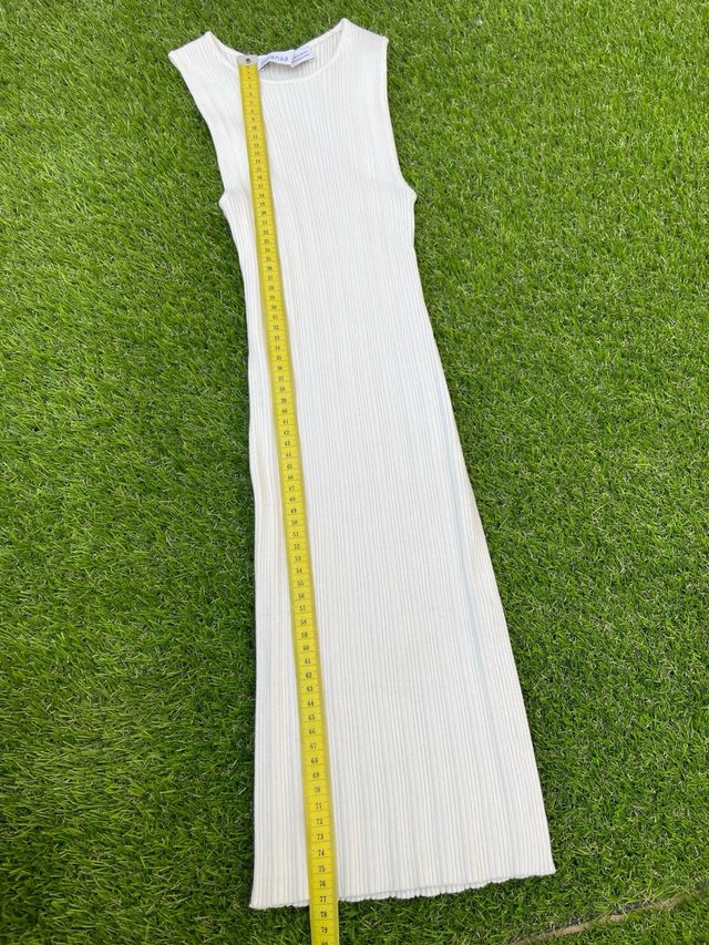 Vestido elástico de tirantes blanco