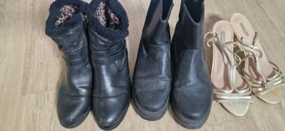 Lote 3 pares calzado mujer: botines y sandalias