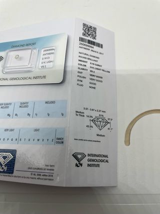 Diamante Natural IGI 0.19 Ct VS2