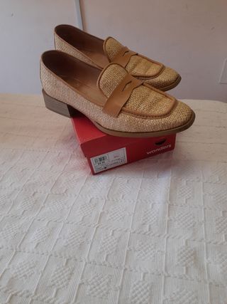 Zapatos Wonders Mujer Talla 41 Beige/Marrón