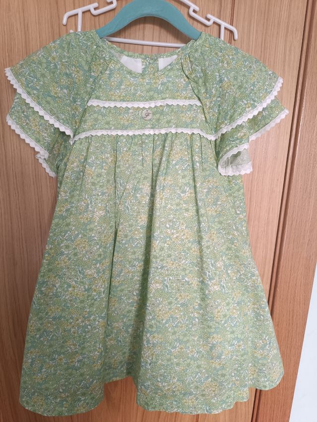 Vestido niña floral verde