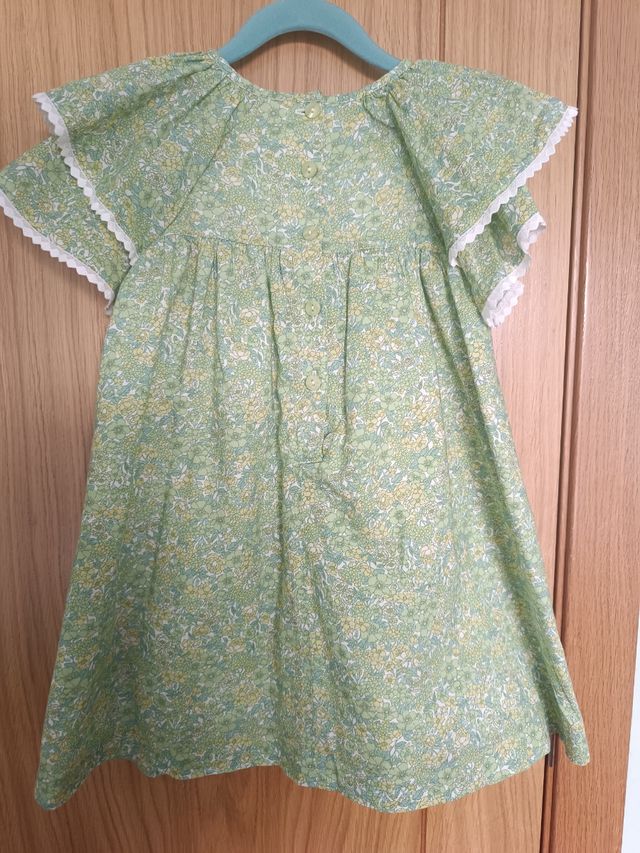 Vestido niña floral verde
