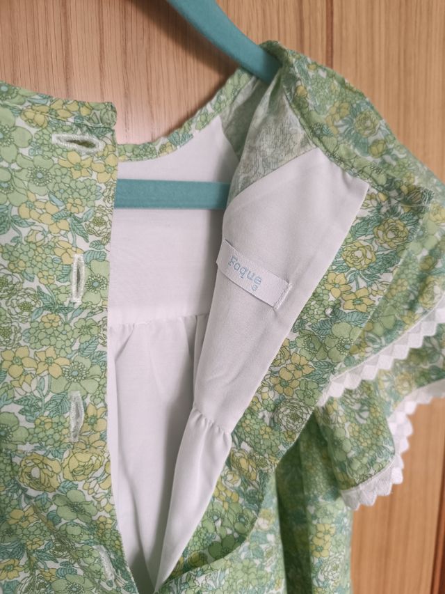 Vestido niña floral verde