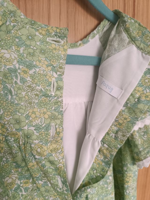 Vestido niña floral verde