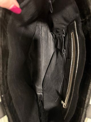 Bolso Tote Ralph Lauren Terciopelo Negro y Piel