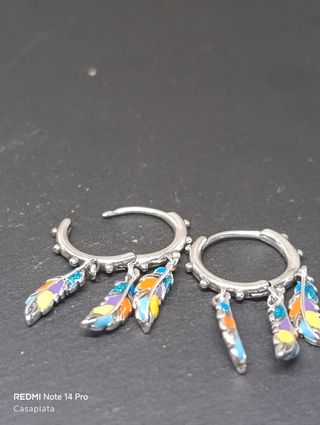 Pendientes aro "Atrapasueños" plata S925 CH254