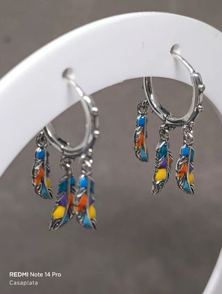 Pendientes aro "Atrapasueños" plata S925 CH254