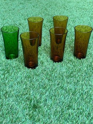 Vasos Duralex Vintage Marrón y Verde