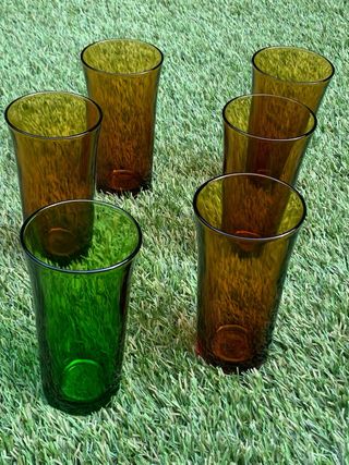 Vasos Duralex Vintage Marrón y Verde