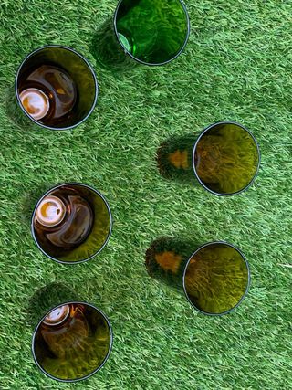 Vasos Duralex Vintage Marrón y Verde